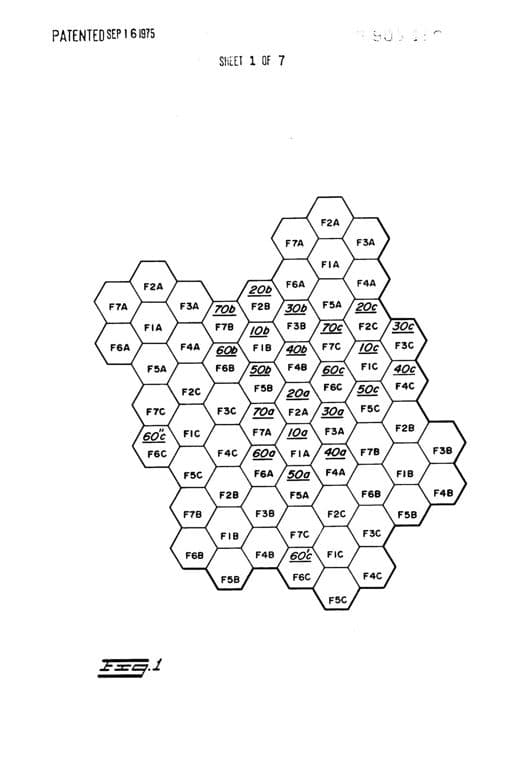 Radio telephone system patent drawing, 1975, archive paper finish