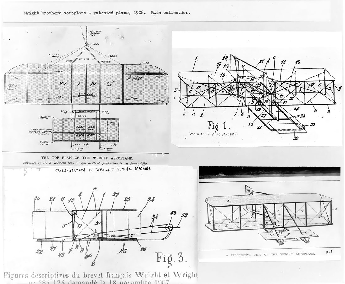 Flying Machine patent drawing, 1906