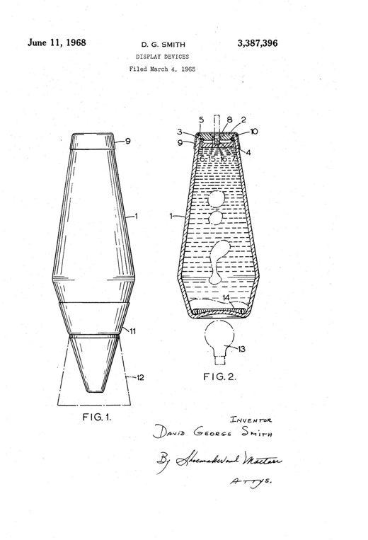 Display devices patent drawing, 1968